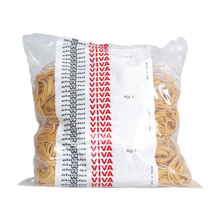 Elastici ad anello - diametro 12 cm - 1 kg - gomma - giallo - Viva