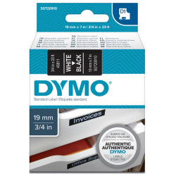 Nastro D1 standard 458110 - 19 mm x 7 mt - PL - bianco/nero - Dymo