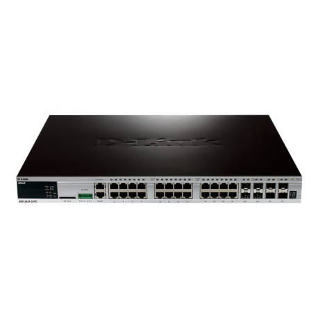 D-Link xStack DGS-3420-28PC - Switch - gestito - 24 x 10/100/1000 + 4 x combo Gigabit SFP + 4 x 10 Gigabit SFP+ - montabile su 