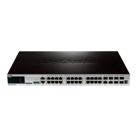 D-Link xStack DGS-3420-28TC - Switch - gestito - 24 x 10/100/1000 + 4 x combo Gigabit SFP + 4 x 10 Gigabit SFP+ - montabile su 