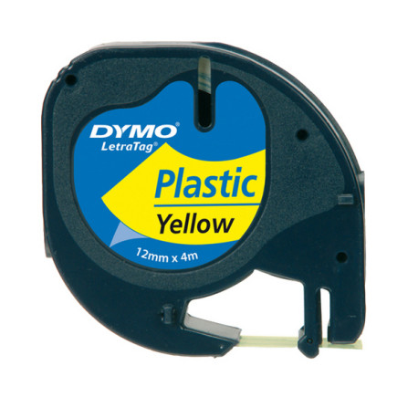Nastro Letratag 912020 - 12 mm x 4 mt - plastica - giallo - Dymo