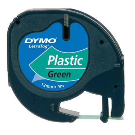 Nastro Letratag 912040 - 12 mm x 4 mt - plastica - verde - Dymo