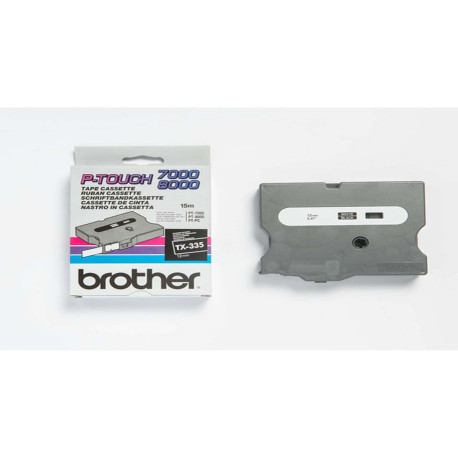 Brother - Nastro -  Bianco/Nero - TX335 - 12mm x15mt