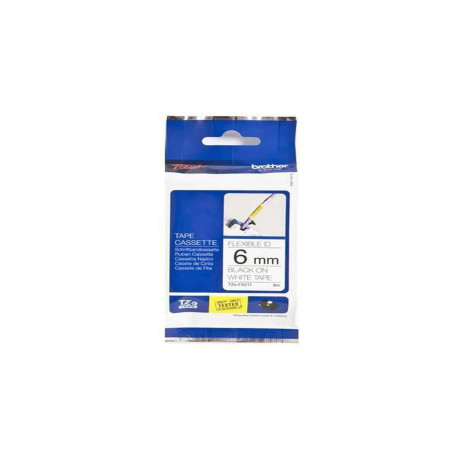 Brother - Nastro laminato flessibile - Nero / Bianco - TZEFX211 - 6mm x 8mt