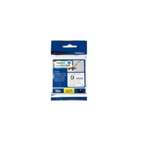 Brother - Nastro laminato flessibile - Nero / Bianco - TZEFX221 - 9mm x 8mt