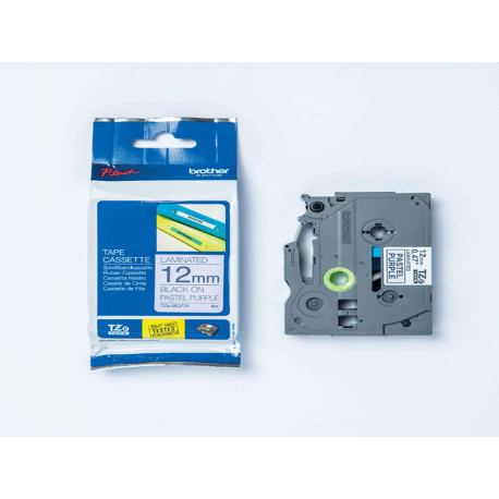 Brother - Nastro laminato pastello - Nero/Blu - TZEMQ531 - 12mm x 4 mt