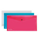 Busta con bottone Pull in polipropilene trasparente colori assortiti (conf.5)
