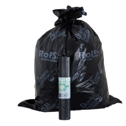 Sacchi - 72 x 110 cm - 110 L - 47 micron - MDPE/HDPE - nero - Rolsac - conf. 10 pezzi
