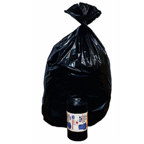 Sacchi - 90 x 120 cm - 130 L - 63 micron - MDPE/HDPE - nero - Rolsac - conf. 10 pezzi