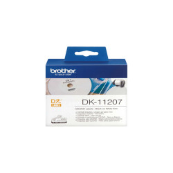 Brother - Rotolo 100 Etichette CD diametro 58mm - Nero/Bianco - DK-11207