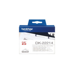 Brother - Rotolo etichetta continua - carta adesiva - Nero/Bianco - 12mm x 30,48mt - DK-22214
