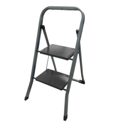 Scaletta Dalì - 2 gradini - acciaio verniciato - grigio chiaro - Marchetti