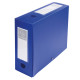 Scatola per archivio box - con bottone - 25 x 33 cm - dorso 10 cm - blu - Exacompta