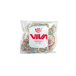 Elastici ad anello - misure e colori assortiti - 100 gr - gomma - Viva
