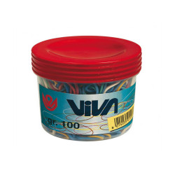 Elastici ad anello - misure e colori assortiti - barattolo 100 gr - gomma - Viva