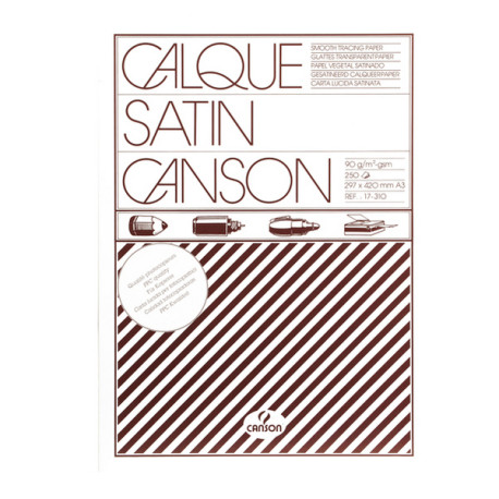 Carta lucida satinata per disegno manuale - A3 - 250 fogli - 90/95 gr - per fotocopie/stampe laser - Canson