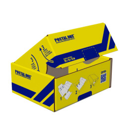 Scatola spedizioni Postal Box - S - 26 x 19 x 10 cm - giallo/blu - Blasetti