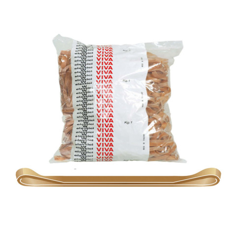 Elastici fettuccia - diametro 12 x 0,5 cm - 1 kg - caucciù - avana - Viva