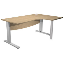 Scrivania Agorà Direction Compact - DX - fianco a L in metallo - L 180 cm - rovere