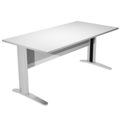 Scrivania lineare Easy - 120 x 80 x 72 cm - Grigio/grigio cromato