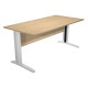 Scrivania lineare Easy - 160 x 80 x 72 cm - Rovere/grigio cromato
