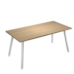 Scrivania Skinny Metal - 180 x 80 x H 74,4 cm - bianco / rovere