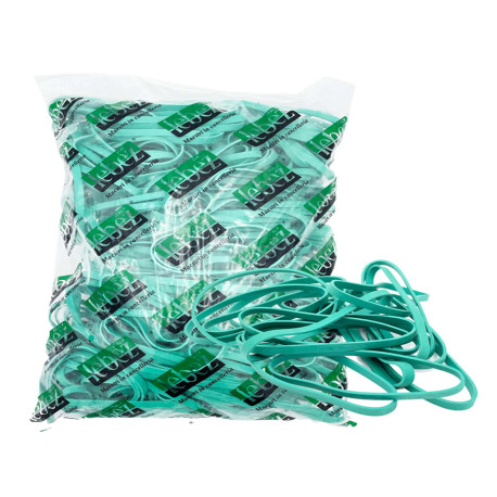 Elastico fettuccia - diametro 12 x 0,8 cm - 1 kg - gomma - verde - Lebez
