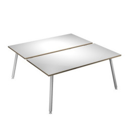 Scrivania Skinny Metal a 2 postazioni contrapp. - 160 x 166 cm - bianco