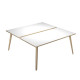 Scrivania Woody a 2 postazioni contrap. - 140 x 166 cm - rovere / bianco