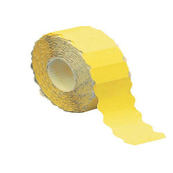 Etichetta a onda - permanente - 26x12 mm - giallo fluo - Markin - rotolo da 1500 etichette