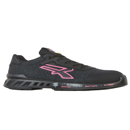 Calzatura di sicurezza Michelle - S1PS FO SR ESD RedLeve - numero 37 - nero/rosa - U-Power