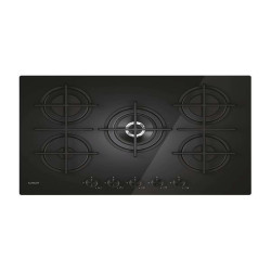 Candy CVG74WTB, Nero, Da incasso, 75 cm, Gas, Acciaio inox, 5 Fornelli
