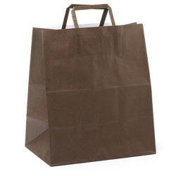 Shopper Flat Large - maniglie piattina - 28 x 17 x 32 cm - carta kraft - avana - Mainetti Bags - conf. 250 pezzi