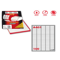 Etichette adesive A/401 - in carta - permanenti - 37 x 14 mm - 100 et/fg - 100 fogli - bianco - angoli tondi - Markin