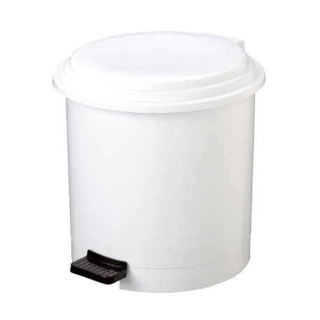 Pattumiera a pedale Ruf - PP - 12 L - diametro 27 cm - altezza 34 cm - bianco - Medial