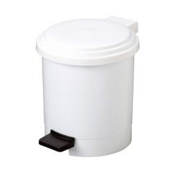 Pattumiera a pedale Ruf - PP - 6 L - diametro 22,5 cm - altezza 26,5 cm -  bianco - Medial