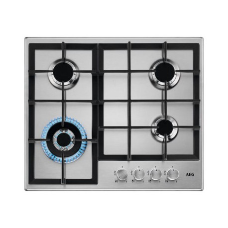 AEG HGB64400SM - Slimline - piano cottura a gas - 4 piastre - Nicchia - larghezza: 56 cm - prof. 48 cm