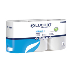 Carta igienica Strong 6 - 2 veli - 300 strappi - bianco - Lucart - pacco 6 rotoli