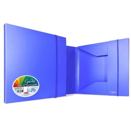 cartella 3 lembi in ppl opaco blu - elastico tondo in tinta - dorso 0-3 cm