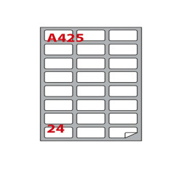 Etichette adesive A/425 - in carta - permanenti - 64 x 34 mm - 24 et/fg - 100 fogli - bianco - angoli tondi - Markin