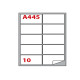 Etichette adesive A/445 - in carta - permanenti - 99,6 x 57 mm - 10 et/fg - 100 fogli - bianco - angoli tondi - Markin