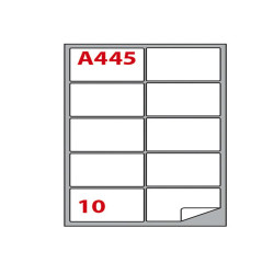 Etichette adesive A/445 - in carta - permanenti - 99,6 x 57 mm - 10 et/fg - 100 fogli - bianco - angoli tondi - Markin