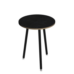 Tavolo alto tondo Skinny Metal -  diametro 80 - H 105 cm - nero/nero venato