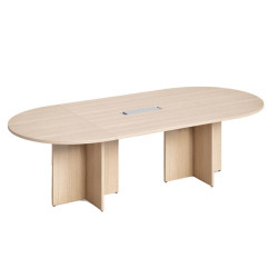 Tavolo riunione Agorà Direction - ovale - 140 x 120 x 73 cm - rovere