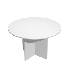 Tavolo riunione Easy - 4 posti - diametro 120 cm - altezza 72 cm - bianco