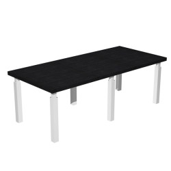 Tavolo riunione Prestige Quadro - 220 x 100 cm - nero venato/bianco