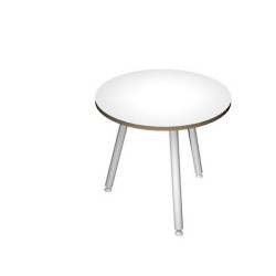 Tavolo riunione tondo Skinny Metal - diametro 80 cm - bianco
