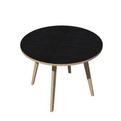 Tavolo riunione tondo Woody - diametro 100 cm - rovere / nero venato