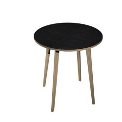Tavolo rotondo alto Woody - diametro 100 cm - H 105 cm - rovere/nero venato