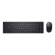 Dell Pro KM5221W - Set mouse e tastiera - senza fili - 2.4 GHz - QWERTY - italiana - nero - per Latitude 9520- OptiPlex 3090- V